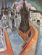 Ernst Ludwig Kirchner The Red Tower in Halle (mk09) oil painting picture wholesale